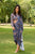 Mother Daughter Persian Blue Fusion Saree Set