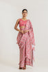 Dusty Rose Tiered Saree Set