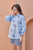 Cyan Blue Smocked Sleeved Shirt