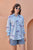 Cyan Blue Smocked Sleeved Shirt