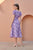 Purple Ikat Side Cut Cotton Dress