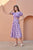 Purple Ikat Side Cut Cotton Dress