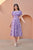 Purple Ikat Side Cut Cotton Dress