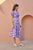 Purple Ikat Side Cut Cotton Dress