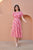 Pink Ikat Side Cut Cotton Dress