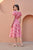 Pink Ikat Side Cut Cotton Dress