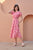 Pink Ikat Side Cut Cotton Dress