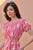 Pink Ikat Side Cut Cotton Dress