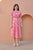 Pink Ikat Side Cut Cotton Dress