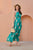 Jade Green Tiered Fit Satin Maxi Dress