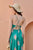 Jade Green Tiered Fit Satin Maxi Dress