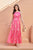 Hot Pink Tiered Fit Satin Maxi Dress