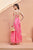 Hot Pink Tiered Fit Satin Maxi Dress