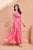 Hot Pink Tiered Fit Satin Maxi Dress