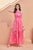 Hot Pink Tiered Fit Satin Maxi Dress