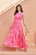 Hot Pink Tiered Fit Satin Maxi Dress