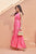 Hot Pink Tiered Fit Satin Maxi Dress