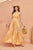 Jasmine Yellow Tiered Fit Satin Maxi Dress