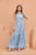 Light Blue Tiered Fit Satin Maxi Dress