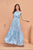 Light Blue Tiered Fit Satin Maxi Dress