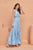 Light Blue Tiered Fit Satin Maxi Dress