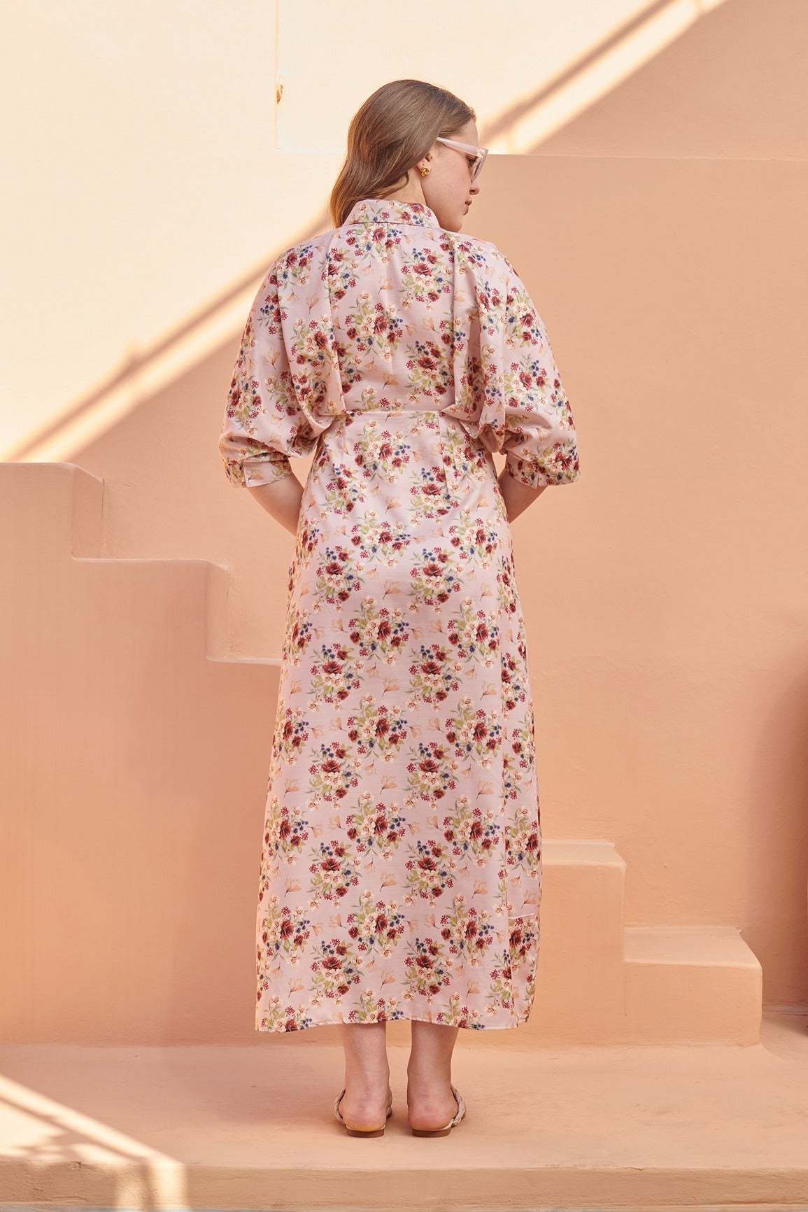 kamono shirt dress OLD ROSE KIMONO SHIRT DRESS