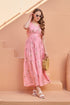 Taffy Pink Side Cut Satin Maxi Dress