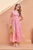 Taffy Pink Side Cut Satin Maxi Dress