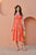 Bright Orange Strappy Smocked Midi Dress