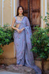 Soft Blue Floral & Polka Dot Concept Saree Set (Sale)