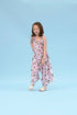 Soft Pink Berry Striped Palazzo Jumpsuit Kids (Clearance)