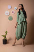 Seafoam Green Peplum Dhoti Jumpsuit (Clearance)