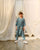 Dusty Teal Kimono Dhoti Jumpsuit Kids (Clearance)