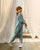 Dusty Teal Kimono Dhoti Jumpsuit Kids (Clearance)