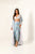 Aqua Blue & Slate Grey Bralette, Lungi & Cape Set (Sale)