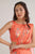Bright Orange Slit Saree Set