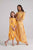 Mother Daughter Amber Yellow Striped Dhoti Jumpsuit