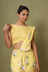 Yellow Floral Dhoti Saree & Top Set (Clearance)