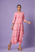 Pink Ikat Dhoti Jumpsuit (Clearance)