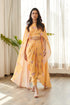 Jasmine Yellow Cape Sleeved Top & Skirt Set