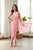 Taffy Pink Slit Skirt Saree Set