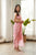 Taffy Pink Slit Skirt Saree Set