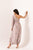 Mocha Brown Polka Dot One-Shoulder Dhoti Jumpsuit