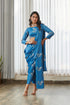 Indra Blue Blouse Saree & Dhoti Pants