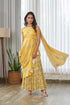 Kesar Yellow Ruffle Saree Dress