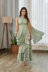 Tulsi Green Ruffle Saree Dress