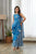 Indra Blue Ruffle Saree Dress