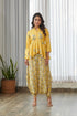 Kesar Yellow Peplum Dhoti Jumpsuit