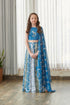 Indra Blue Kali Lehenga Kids
