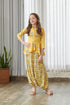 Kesar Yellow Peplum Dhoti Jumpsuit Kids